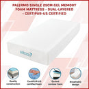 Single 25cm Gel Memory Foam Mattress – Dual-Layered Comfort with CertiPUR-US® Certified Foam-3