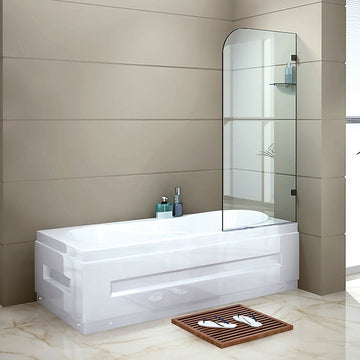 700 x 1450mm Frameless Bath Panel 10mm Glass Shower Screen By Della Francesca - 0