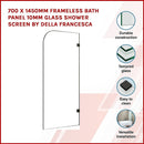 700 x 1450mm Frameless Bath Panel 10mm Glass Shower Screen By Della Francesca-3