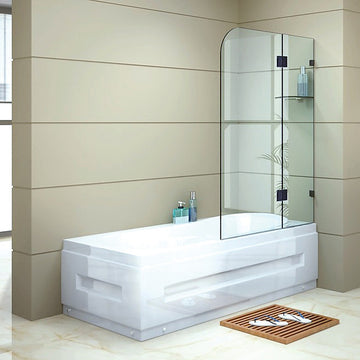 1200 x 1450mm Frameless Bath Panel 10mm Glass Shower Screen By Della Francesca - 0