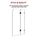 1200 x 1450mm Frameless Bath Panel 10mm Glass Shower Screen By Della Francesca-4