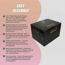 3 IN 1 Black Wood Plyo Games Plyometric Jump Box-3