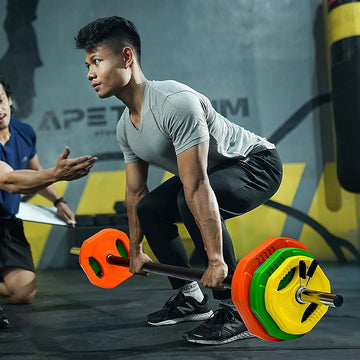 20kg Standard Rubber Coloured Barbell - 0