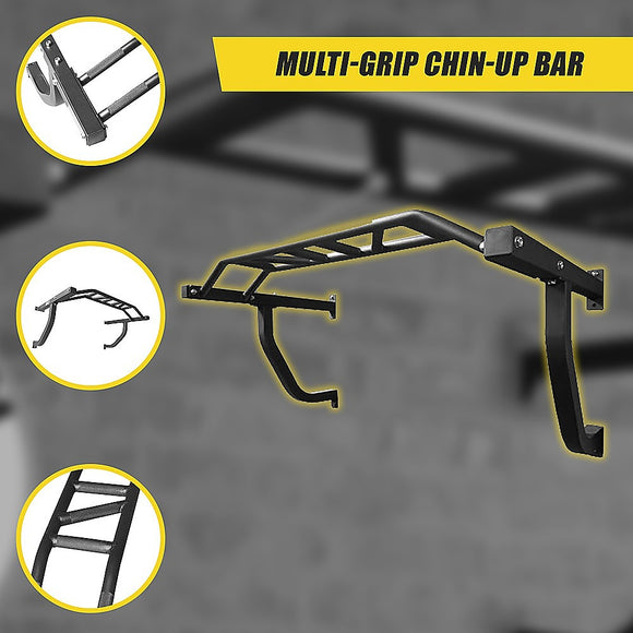 Wall Mounted Multi Grip Chin Up Bar – Heavy Duty Pull Up Station for Upper Body Training