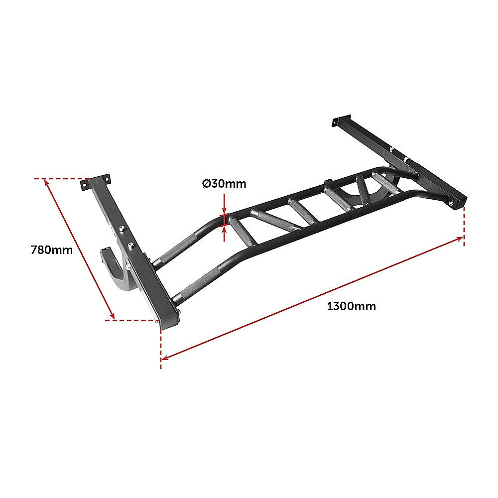 Wall Mounted Multi Grip Chin Up Bar Upper Body Training