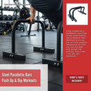 Steel Parallette Bars for Push Ups, Dips & Calisthenics Home Strength Training-4