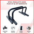 Steel Parallette Bars for Push Ups, Dips & Calisthenics Home Strength Training-5