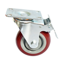 4 x 4" Heavy Duty PU Swivel Castor Wheels With Brake-4