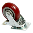 4 x 4" Heavy Duty PU Swivel Castor Wheels With Brake-5
