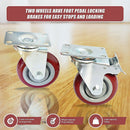 4 x 4" Heavy Duty PU Swivel Castor Wheels With Brake-9