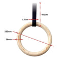 235mm Wooden Gymnastic Rings – Olympic Gym Strength Training & Fitness-11
