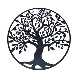 Black Tree of Life Wall Art Hanging Metal Iron Sculpture Garden 60cm