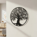 Black Tree of Life Wall Art Hanging Metal Iron Sculpture Garden 99cm-1