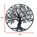 Black Tree of Life Wall Art Hanging Metal Iron Sculpture Garden 99cm-12