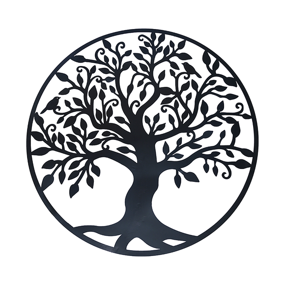 Black Tree of Life Wall Art Hanging Metal Iron Sculpture Garden 99cm