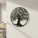 Black Tree of Life Wall Art Hanging Metal Iron Sculpture Garden 99cm-2