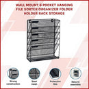 Wall Mount 6 Pocket Hanging File Sorter Organizer Folder Holder Rack Storage-2
