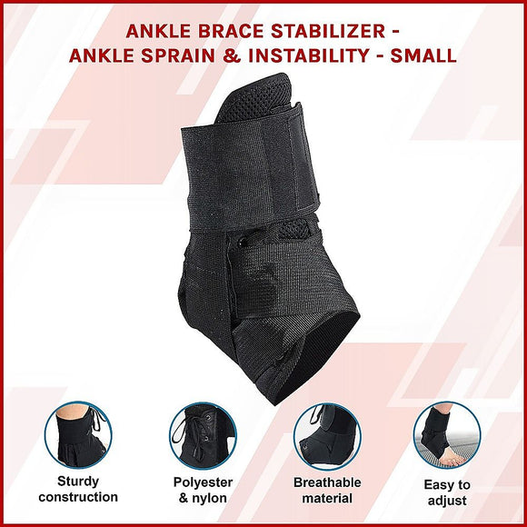 Ankle Brace – Small Black Ankle Stabiliser with Figure-8 Straps