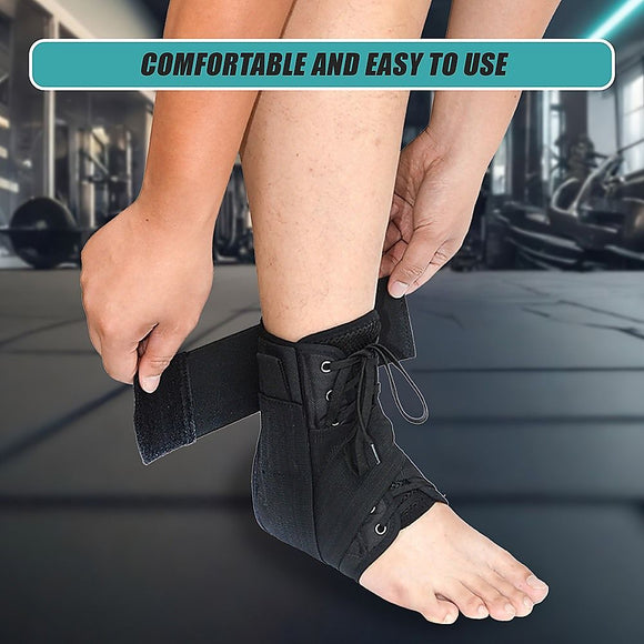 Ankle Brace – Small Black Ankle Stabiliser with Figure-8 Straps