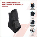 Ankle Brace – Medium Black Ankle Stabiliser with Figure-8 Straps-5
