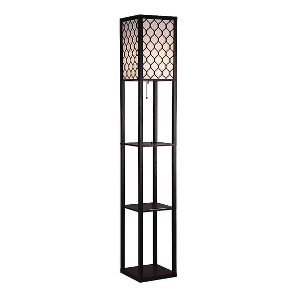 Shelf Floor Lamp - Shade Diffused Light Source with Open-Box Shelves