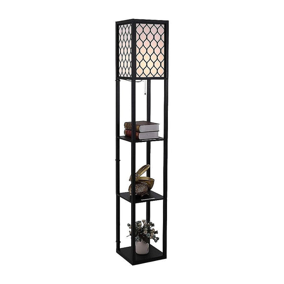 Shelf Floor Lamp - Shade Diffused Light Source with Open-Box Shelves