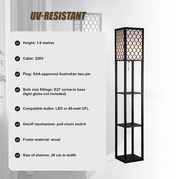 Shelf Floor Lamp - Shade Diffused Light Source with Open-Box Shelves