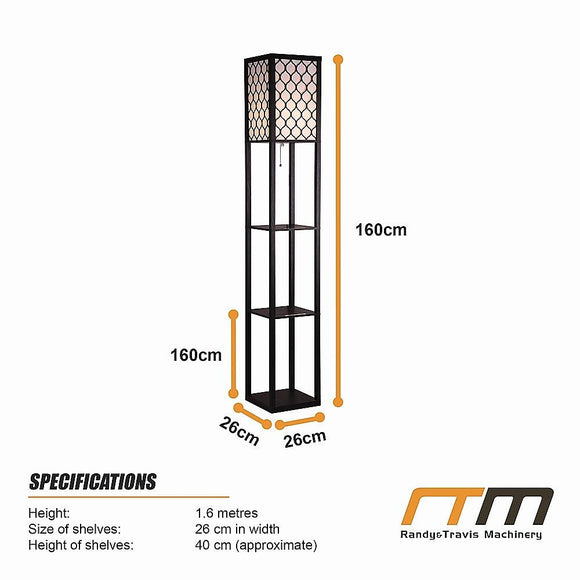 Shelf Floor Lamp - Shade Diffused Light Source with Open-Box Shelves