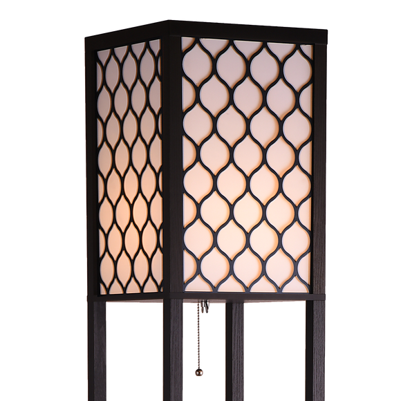 Shelf Floor Lamp - Shade Diffused Light Source with Open-Box Shelves