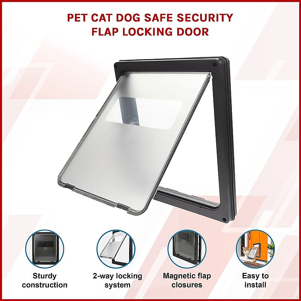 Pet Cat Dog Safe Security Flap Locking Door