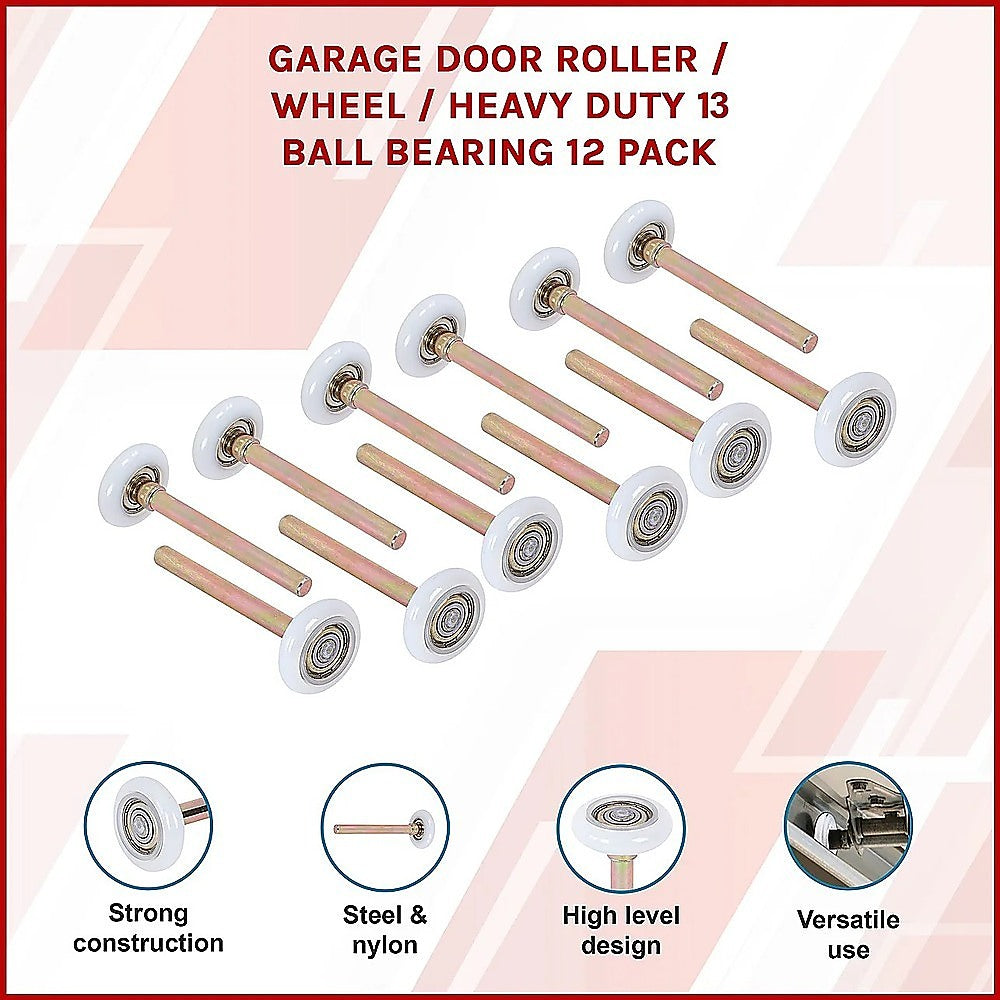 Garage Door Roller / Wheel / Heavy-duty 13 Ball Bearing 12 Pack