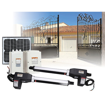 1000KG 10W Solar Double Swing Auto Motor Remote Gate Opener - 0