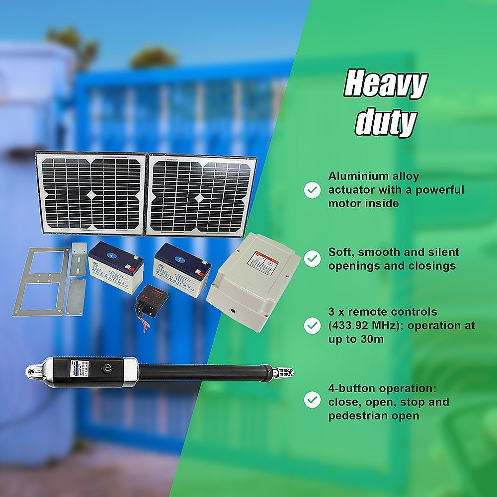 500KG 20W Solar Single Swing Auto Motor Remote Gate Opener