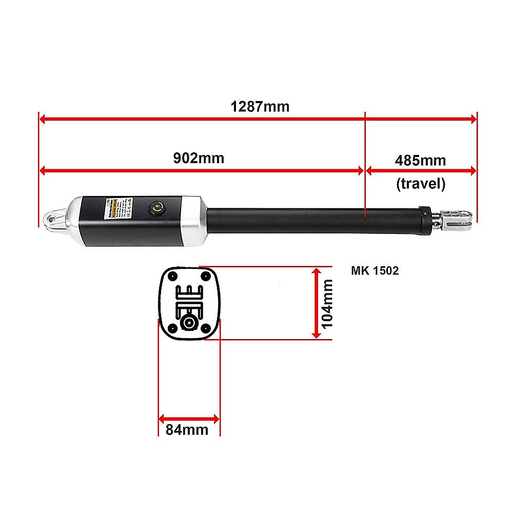 1200KG 10W Solar Double Swing Auto Motor Remote Gate Opener
