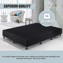 Palermo Queen Ensemble Bed Base Midnight Black Linen Fabric-9