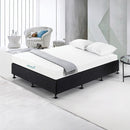 Palermo Queen Ensemble Bed Base Midnight Black Linen Fabric-2