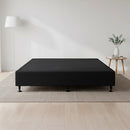 Palermo Queen Ensemble Bed Base Midnight Black Linen Fabric-7