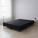 Palermo King Single Ensemble Bed Base Midnight Black Linen Fabric-1