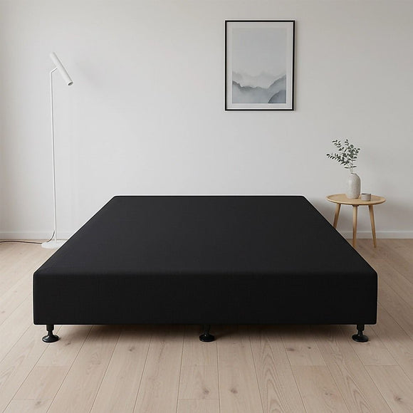 Palermo King Single Ensemble Bed Base Midnight Black Linen Fabric