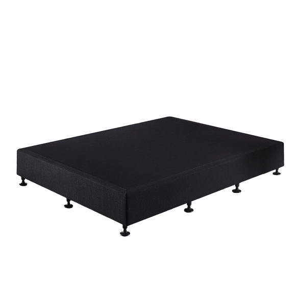 Palermo King Single Ensemble Bed Base Midnight Black Linen Fabric