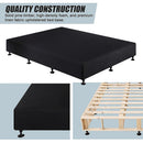Palermo King Single Ensemble Bed Base Midnight Black Linen Fabric-9