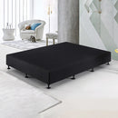 Palermo King Single Ensemble Bed Base Midnight Black Linen Fabric-4