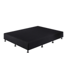 Palermo King Single Ensemble Bed Base Midnight Black Linen Fabric-8