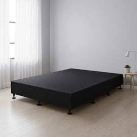 Palermo King Single Ensemble Bed Base Midnight Black Linen Fabric - 0