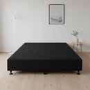 Palermo King Single Ensemble Bed Base Midnight Black Linen Fabric-5