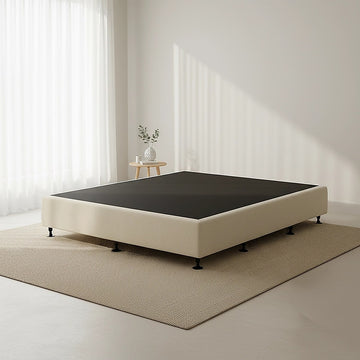 Palermo King Single Ensemble Bed Base Platinum Natural Sand Linen Fabric - 0