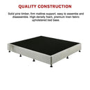 Palermo King Single Ensemble Bed Base Platinum Light Grey Linen Fabric-7