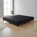 Palermo King Ensemble Bed Base Midnight Black Linen Fabric-1