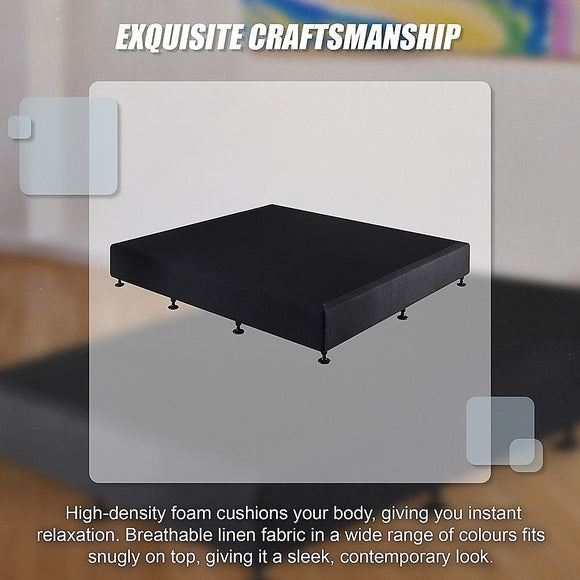 Palermo King Ensemble Bed Base Midnight Black Linen Fabric