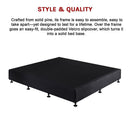 Palermo King Ensemble Bed Base Midnight Black Linen Fabric-10